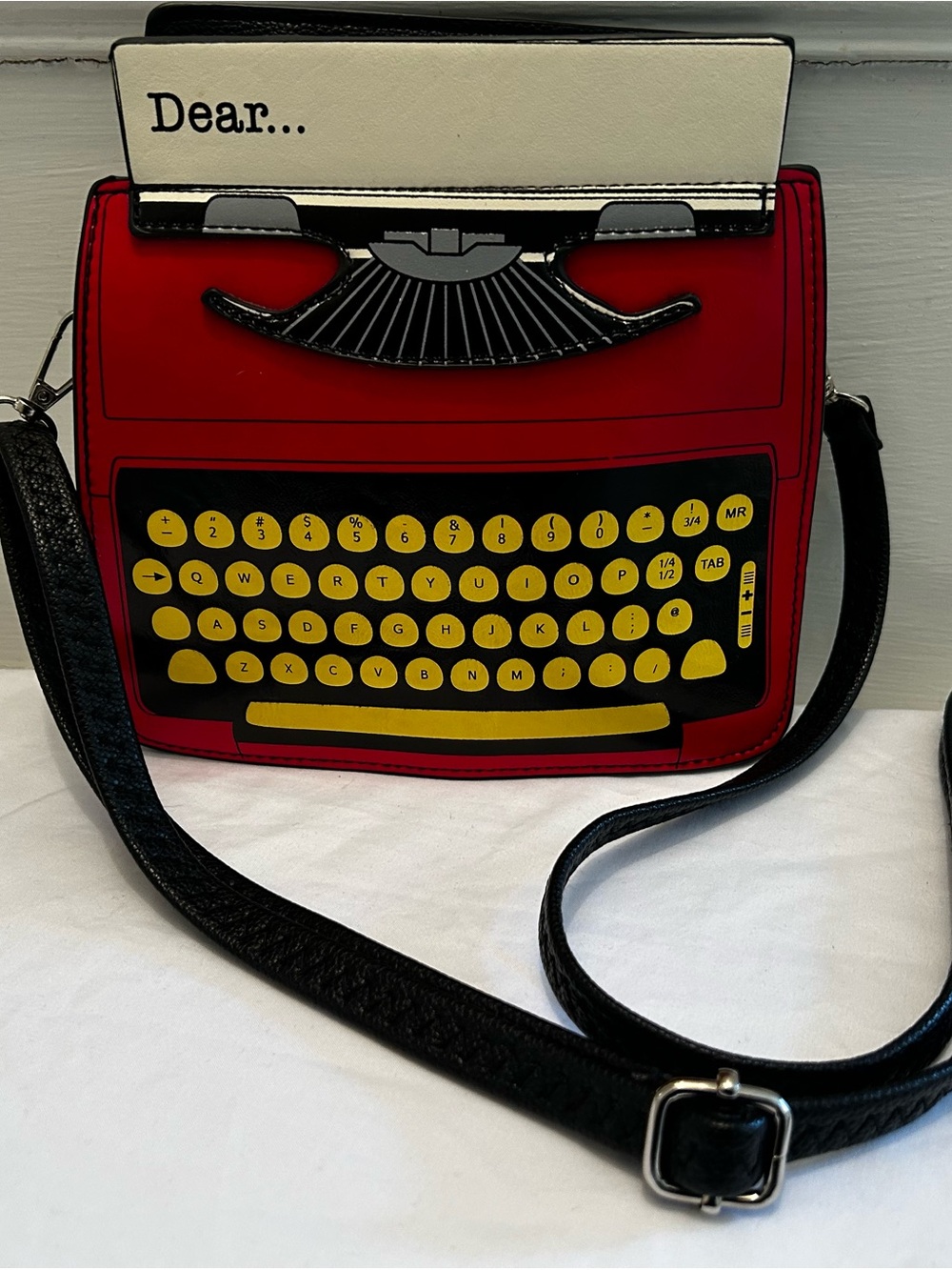 Comeco Inc. Vintage Typewriter Screen Print Vinyl Satchel Bag